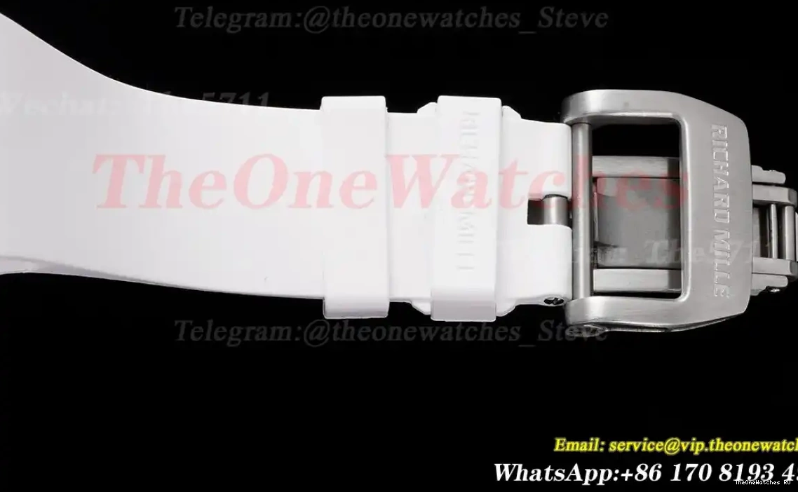 Clone White on RMSF Green RM35-01 strap RMUL2 Skeleton Dial Transparent Rubber 0324